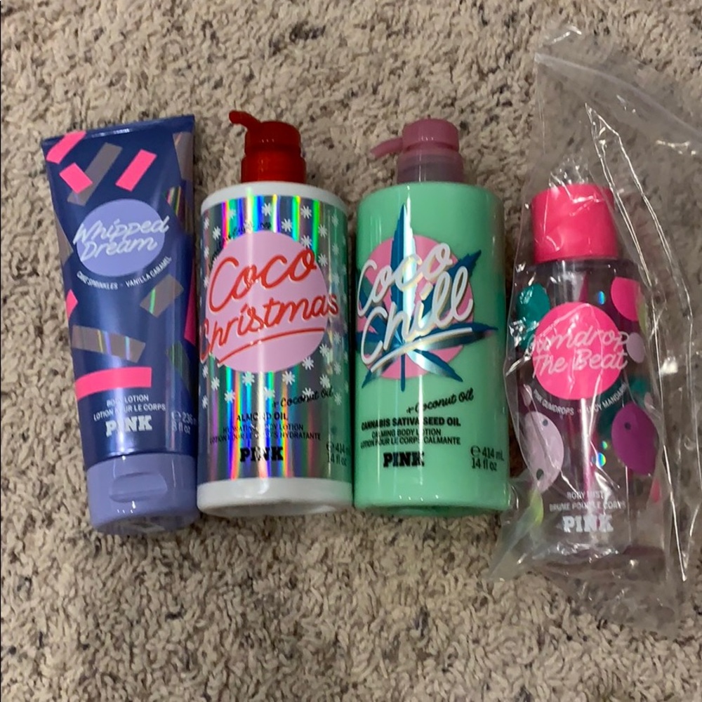 All brand new PINK body care